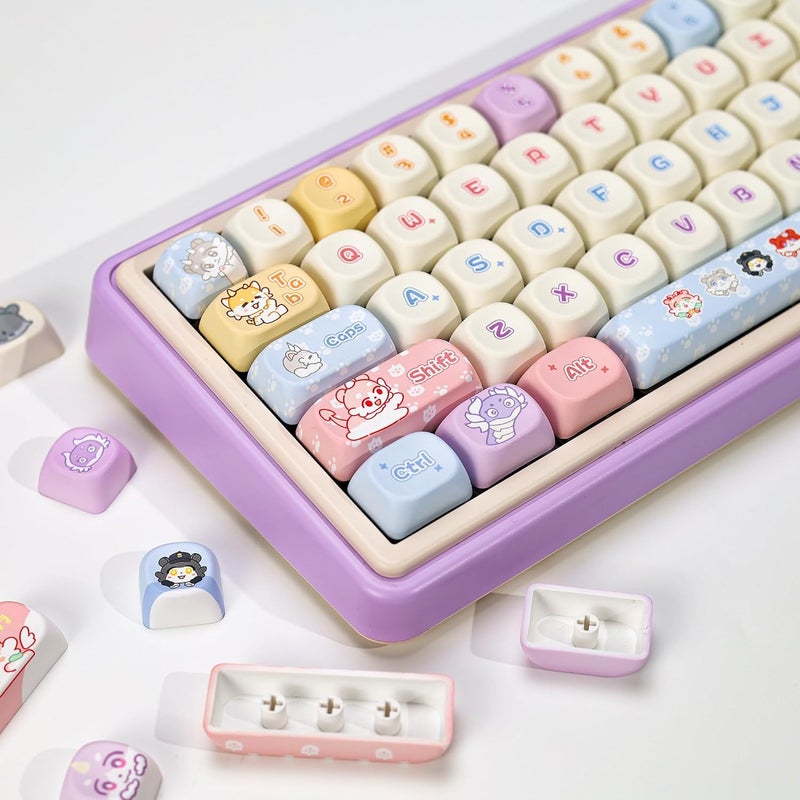 YMKPVR KBDiy Chimera KOA Profile Keycaps Set,133 Keycaps,Dye-Sublimation Kawaii for Mechanical Keyboard, Compatible with ANSI/ISO, 60%, 65%, 75%, TKL, Full-Sized Layout - Image 1
